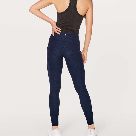 Lululemon Rush Hour Tight, Size 4. Heathered Hero Blue / Black - Picture 3 of 11